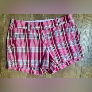 J. Crew Pink and Red Bermuda Shorts Lightweight Cotton